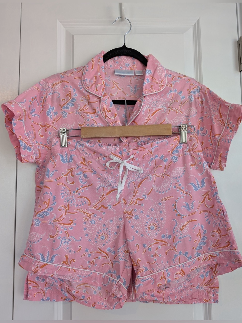 Needham Lane Camille 100% Cotton Short Sleeve Button Down Shorty Pajamas Sx XS